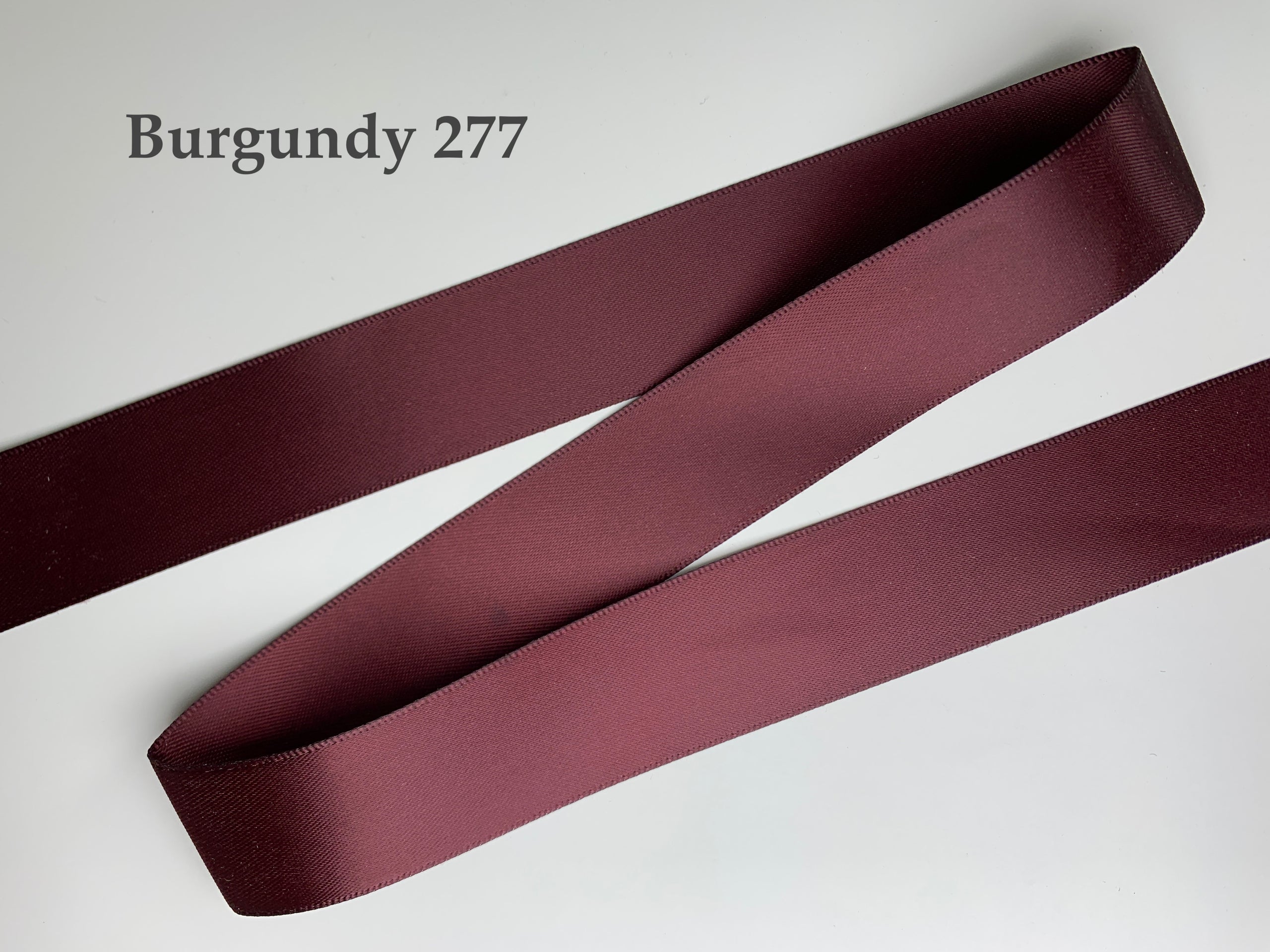 Burgundy Double Faced Poly Satin Ribbon, in 1/2 inch (12 mm) width - The  Weed Patch