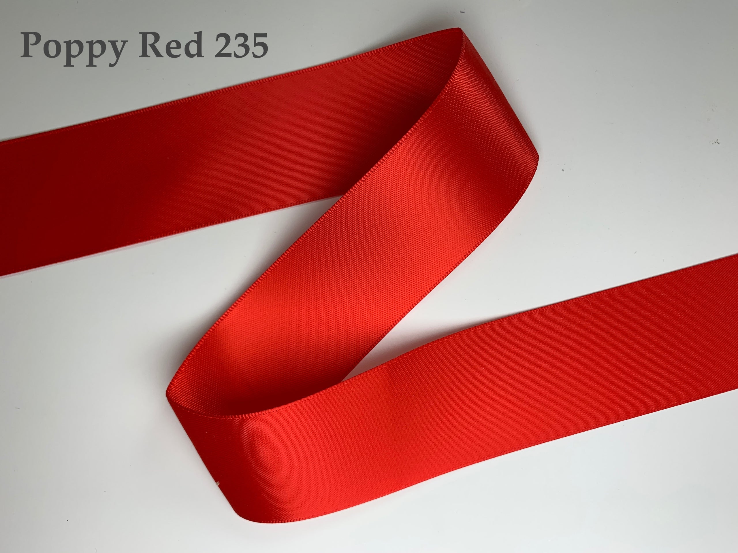 Ribbon #235 Poppy Red - Double Faced Satin or Grosgrain In 9 Sizes and 196  Colors [Free Swatches Available] - Teals Prairie & Co.®