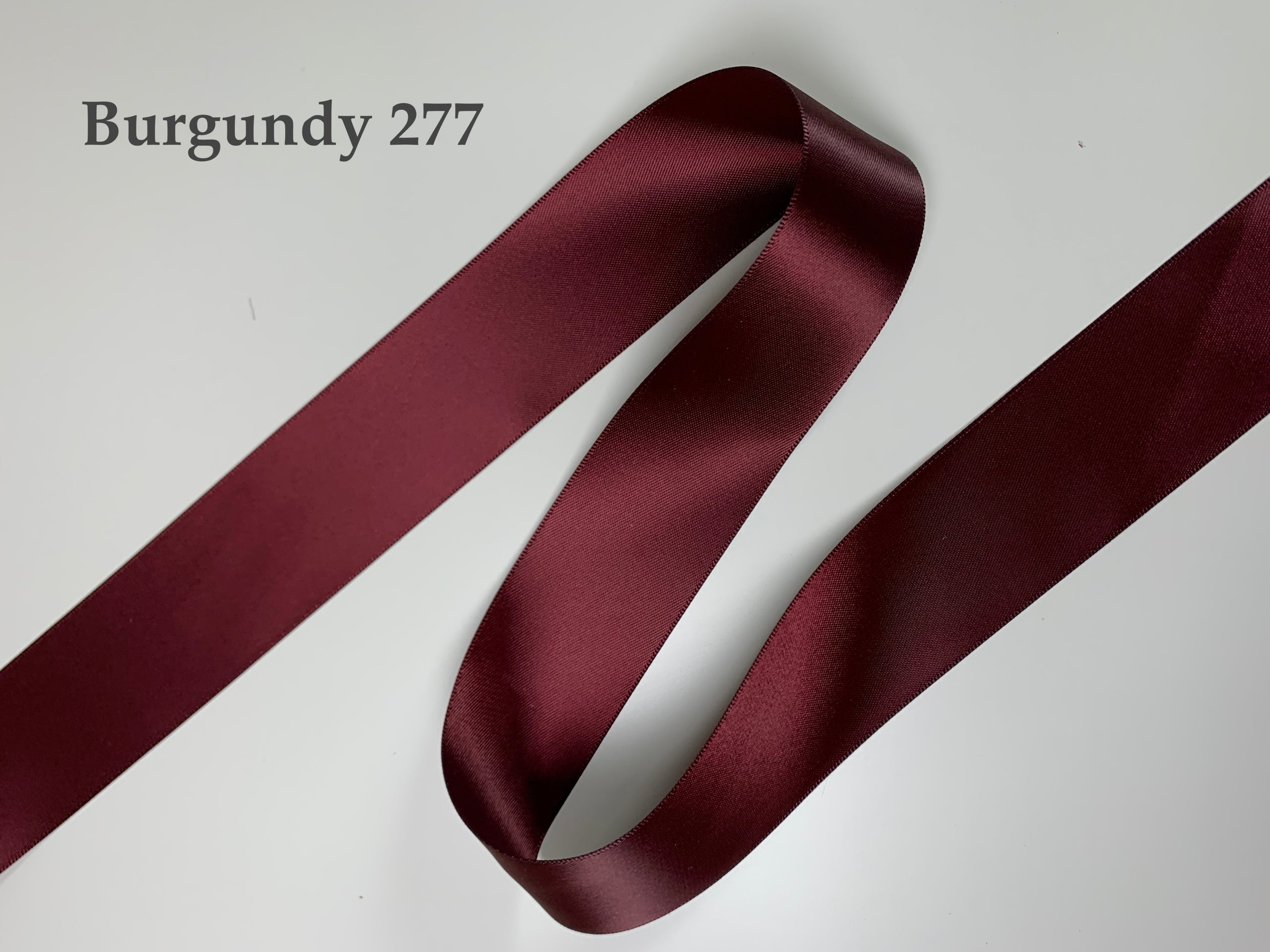 Burgundy Double Faced Poly Satin Ribbon, in 1/2 inch (12 mm) width - The  Weed Patch